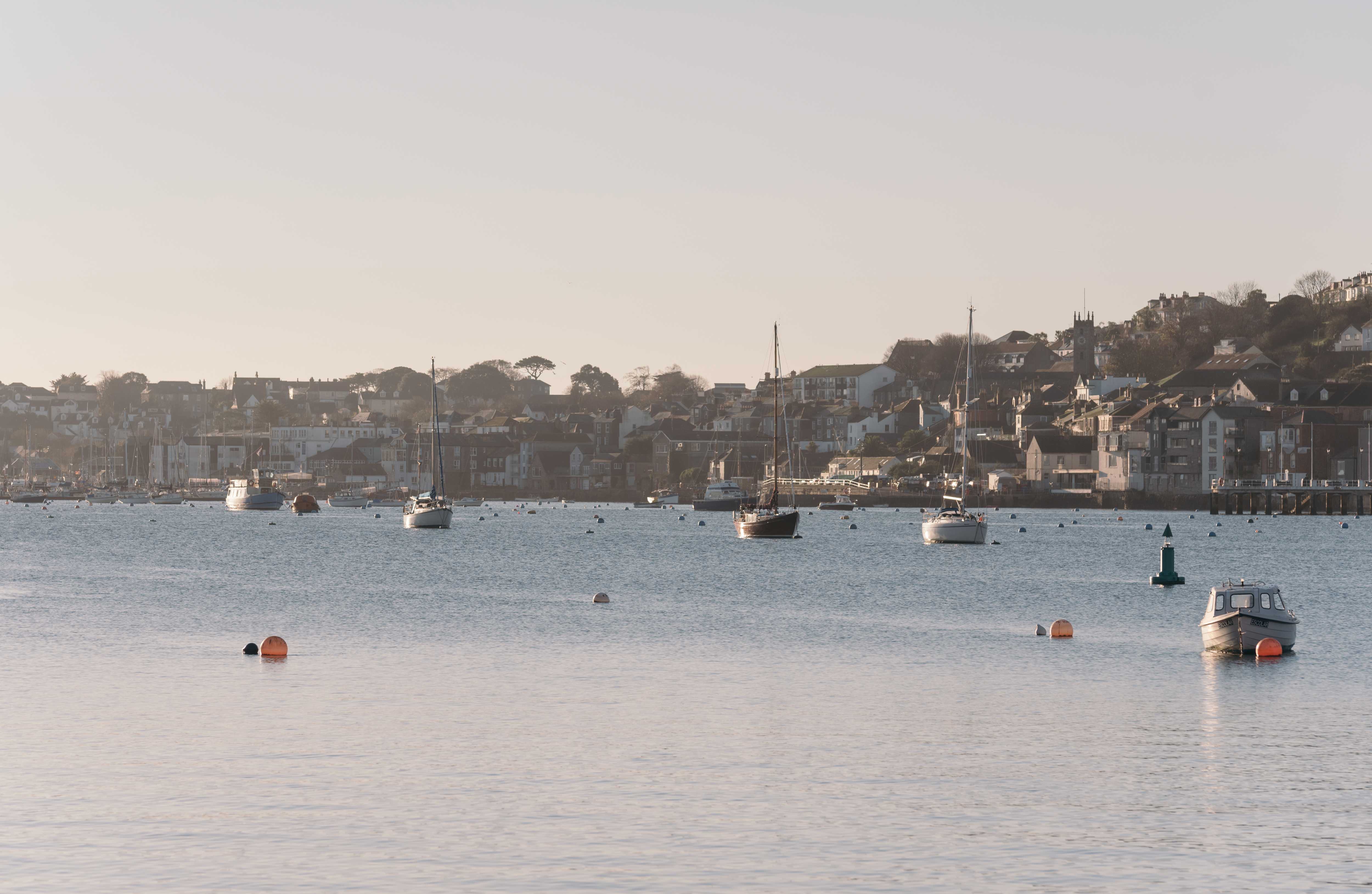 view from Flushing across the harbour to Falmouth