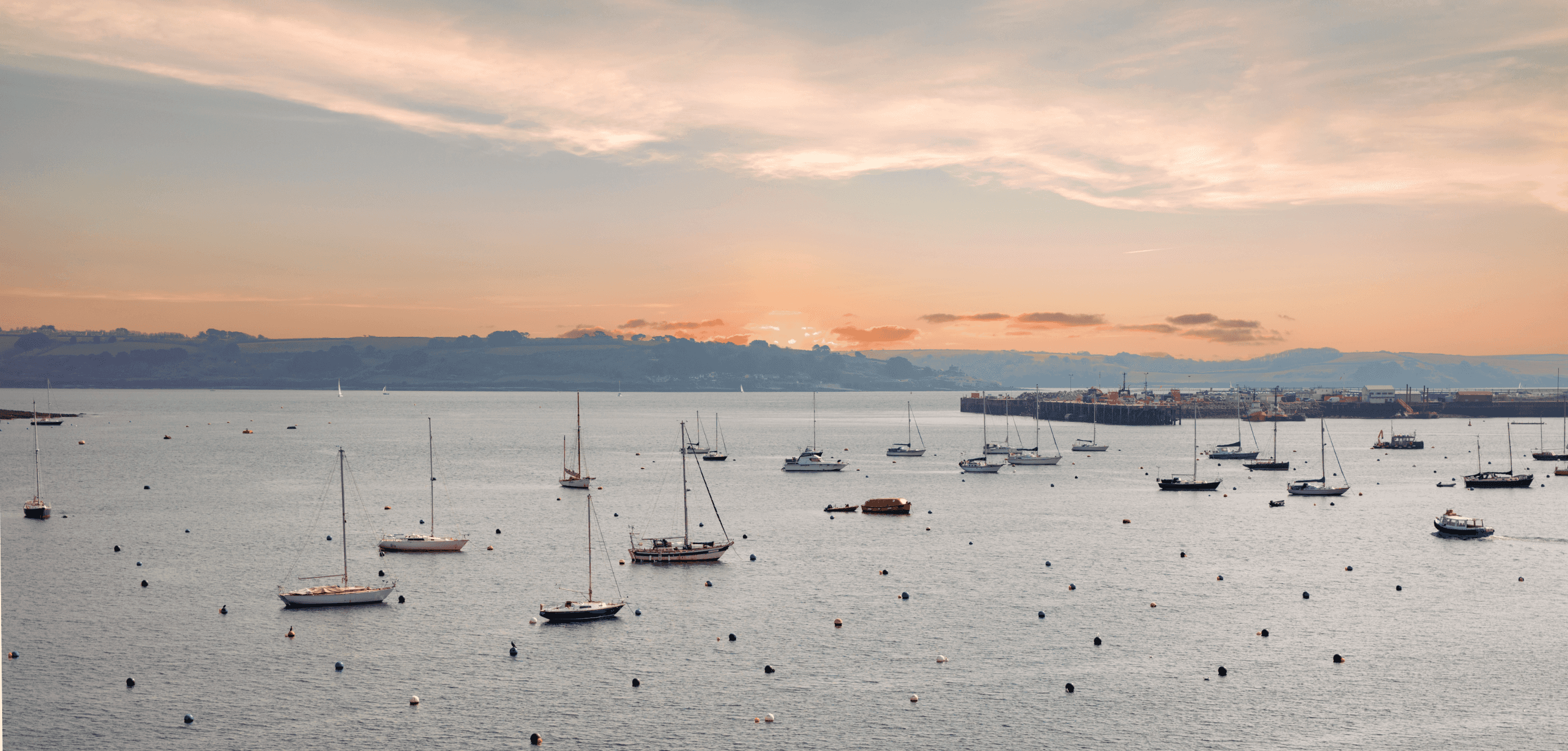 sunrise view over Falmouth harbour from a holiday home